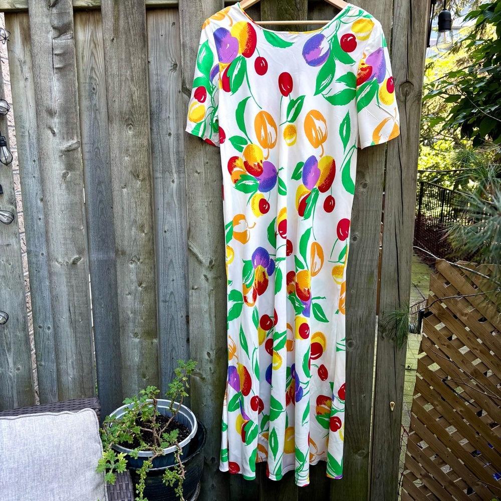 Colorful Fruit Print Maxi Dress - Picture 8 of 8